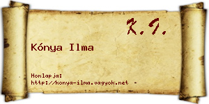 Kónya Ilma névjegykártya